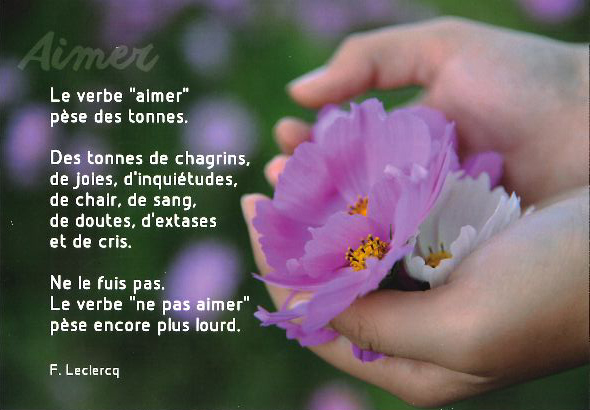 Carte simple 10.5x15cm - Le verbe aimer