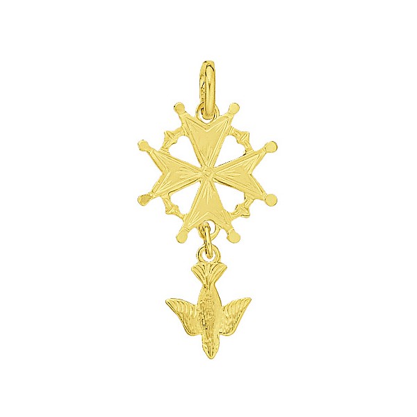 Hugenotenkruisje - 3Ag 925‰ verguld 3μm (15x27mm)