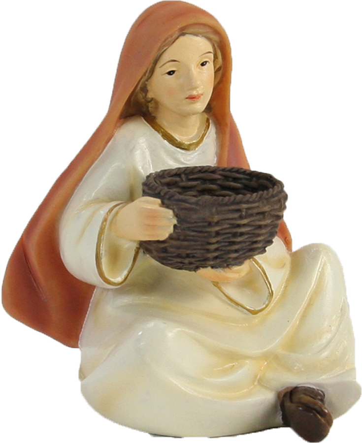 Maid With Basket, Sitting - Group 9cm 