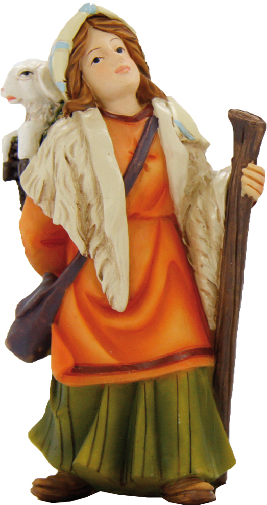 Shepherdess With Sheep - Group 9cm 