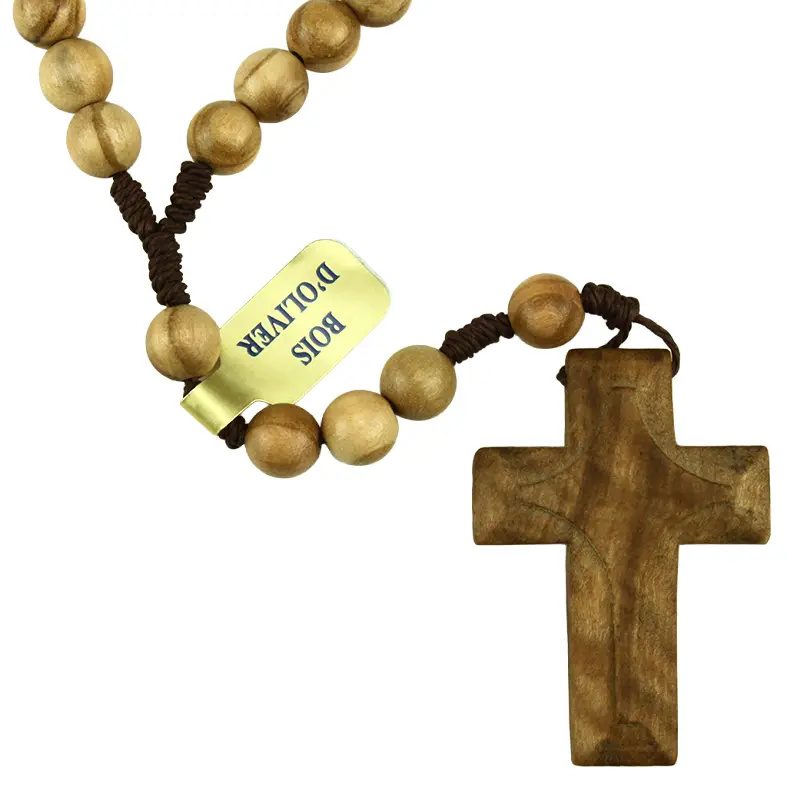 Rozenkrans - olijfhouten parels op koord