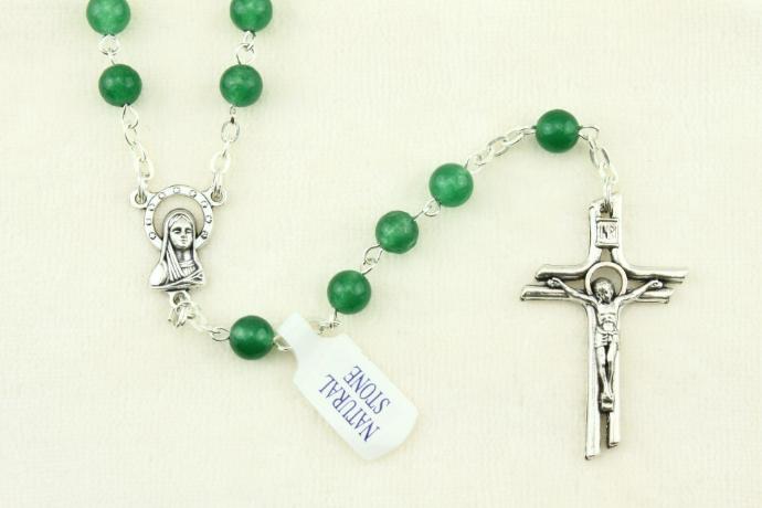 Rozenkrans met halfedelsteen - jade (⌀6mm)