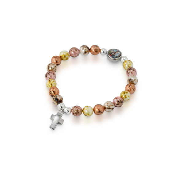 Armband/elastisch - Farbig - Kreuz/Wuntertätige Madaonna