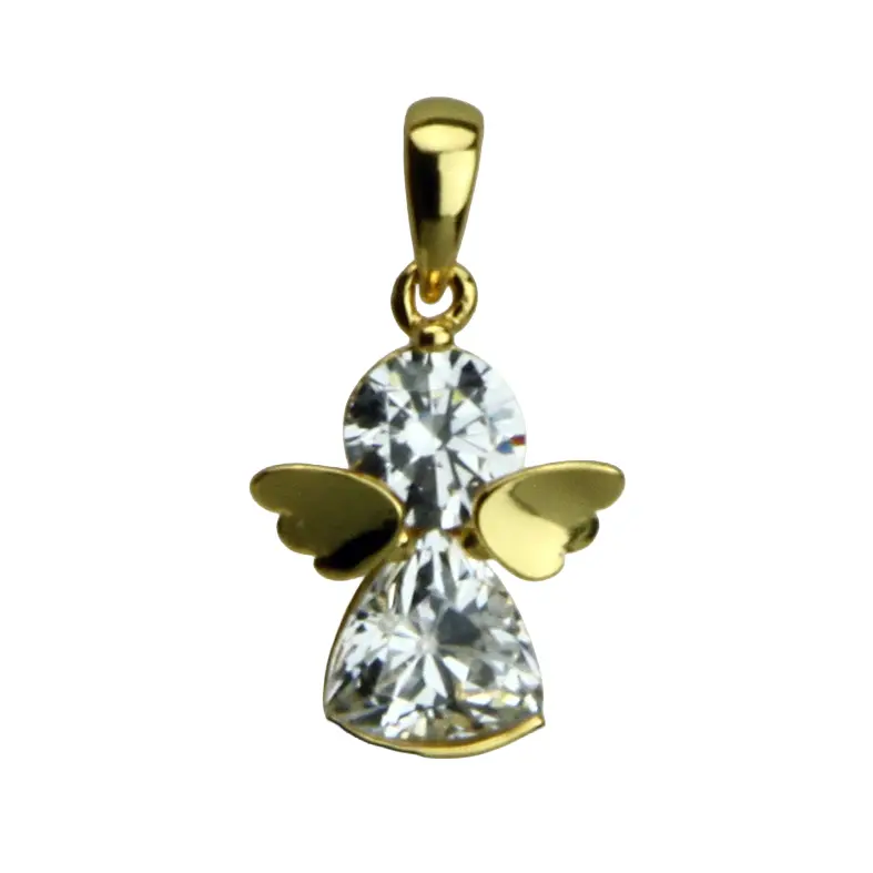 Angel zircon - Silver 925% gold plated (11x13mm)