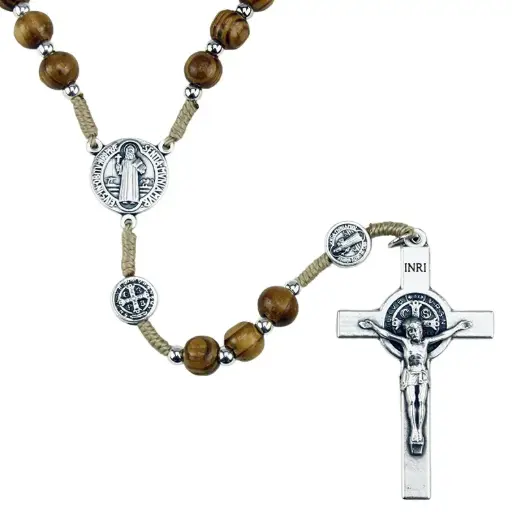 [RZK-35BEN340] Chapelet St Benoit - bois d'olivier/corde › 6mm