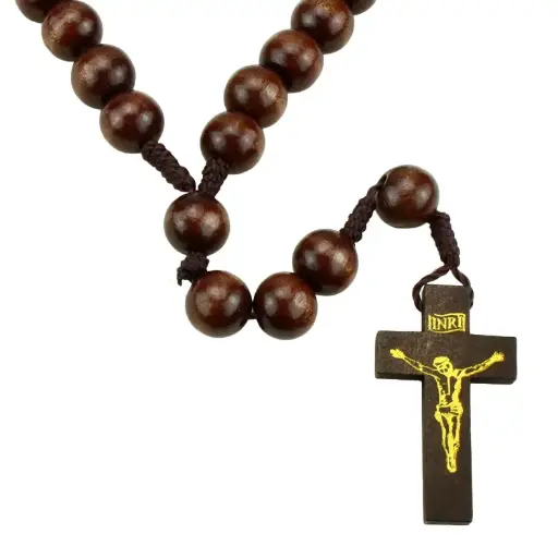 [RZK-72M001P] Rosary - wood - Dark brown (⌀ 10mm)