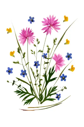 [PDO-00FL001] Carte double série 'Fleurs séchées' - modèle 001 - 10x15cm + envel.