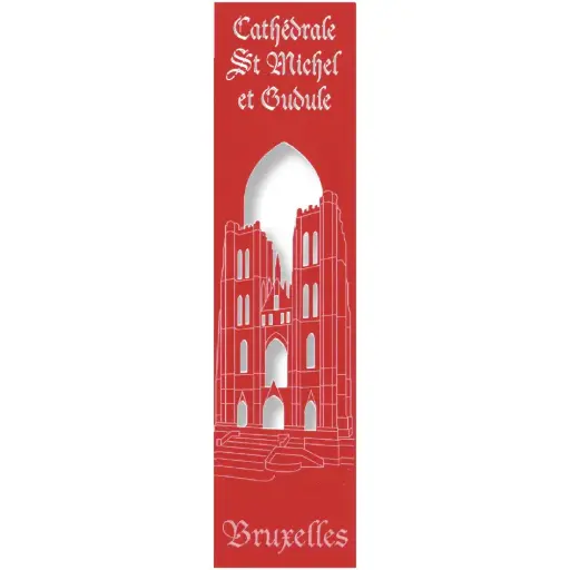 [PDO-00MPL906] Bladwijzer gelaserd - Cath. St Michel et Gudule/Bruxelles - assorti (52,5x210mm)