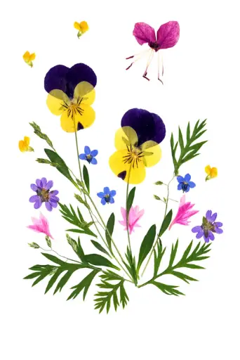 [PDO-00FL006] Carte double série 'Fleurs séchées' - model 006 - 10x15cm + envel.