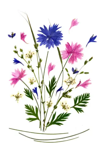 [PDO-00FL017] Carte double série 'Fleurs séchées' - model 017 - 10x15cm + envel.