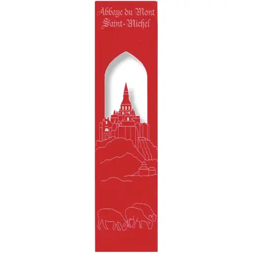 [PDO-00MPL933] Bladwijzer gelaserd - Abdij Mont Saint-Michel - assorti (52,5x210mm)