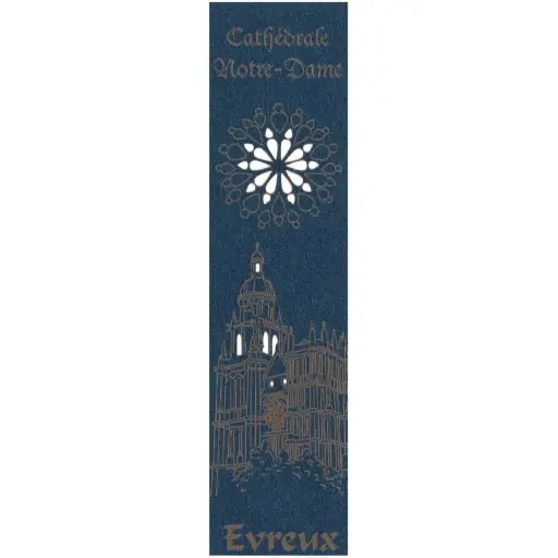 [PDO-00MPL988] Marque-page découpé - Cath. d'Evreux - assorti (52,5x210mm)