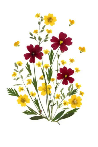 [PDO-00FL014] Carte double série 'Fleurs séchées' - model 014 - 10x15cm + envel.