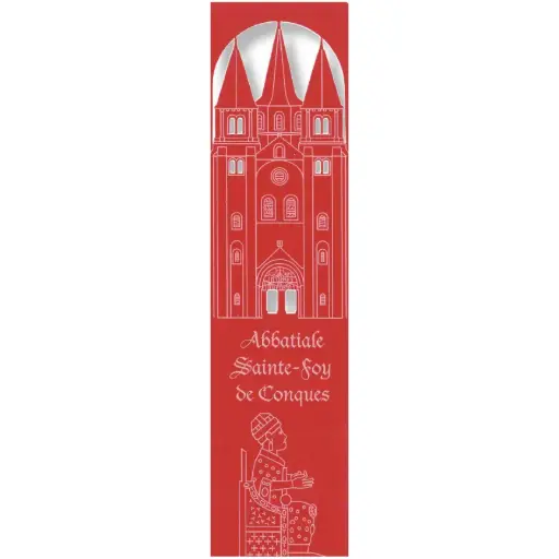 [PDO-00MPL917] Marque-page découpé - Abbatiale Sainte-Foy Conques - assorti (52,5x210mm)