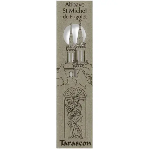 [PDO-00MPL975] Marque-page découpé - Abbaye St Michel de Friglot/Vierge - assorti (52,5x210mm)