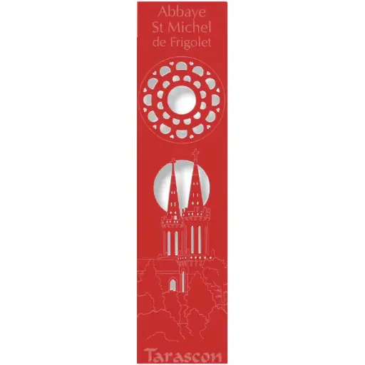[PDO-00MPL976] Bladwijzer gelaserd - Abdij St Michel de Friglot/Eglise - assorti (52,5x210mm)