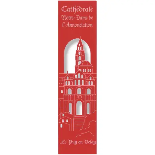 [PDO-00MPL915] Bladwijzer gelaserd - Cath. Notre Dame/Le Puy-en-Velay - assorti (52,5x210mm)