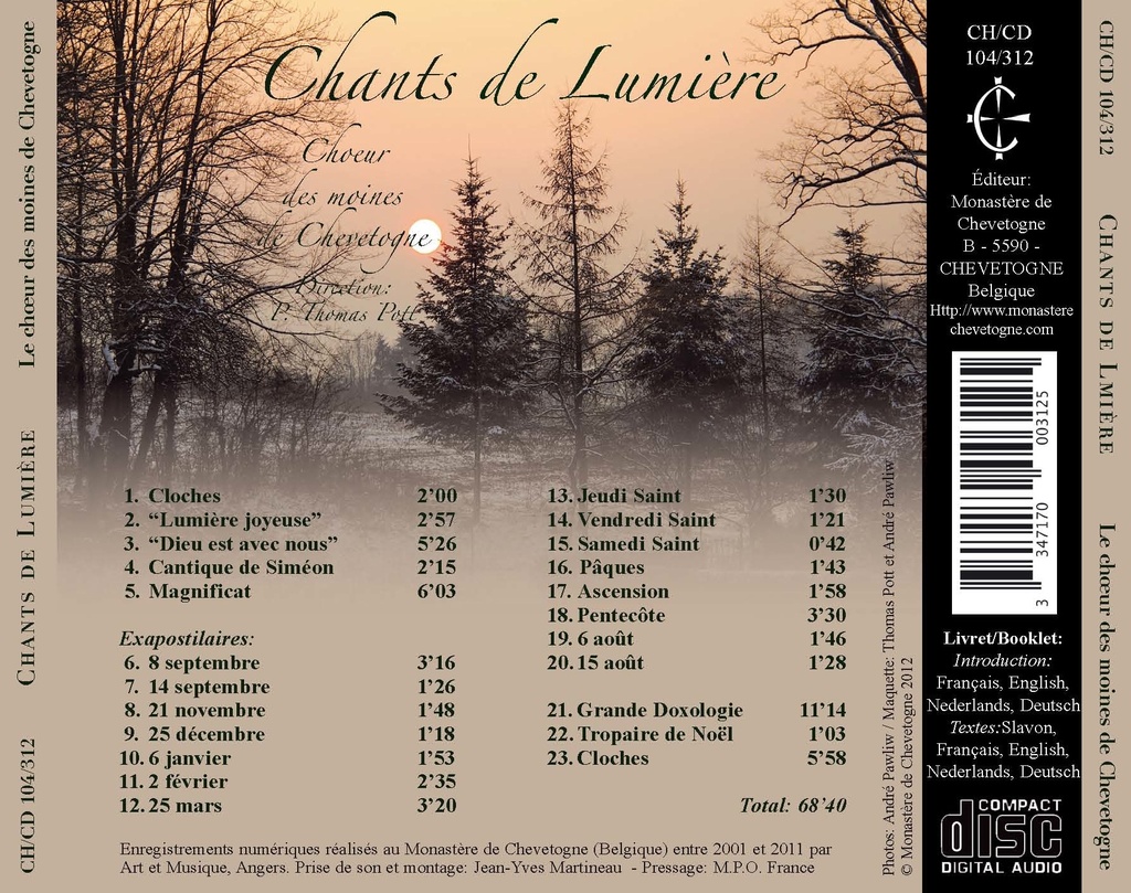 CD Chants de Lumière playlist