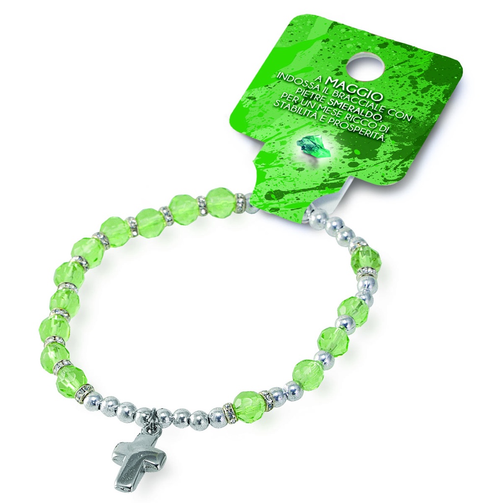 Armband des Monats 'Mai' - semi Kristall/smaragd (Ø6mm)