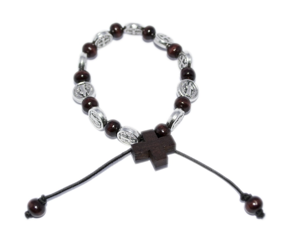 Bracelet/corde - St Benoit - bois (6x5mm)