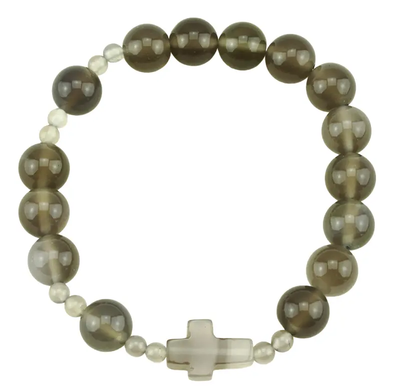 Bracelet - natruel perle - gray agate (Ø10mm)