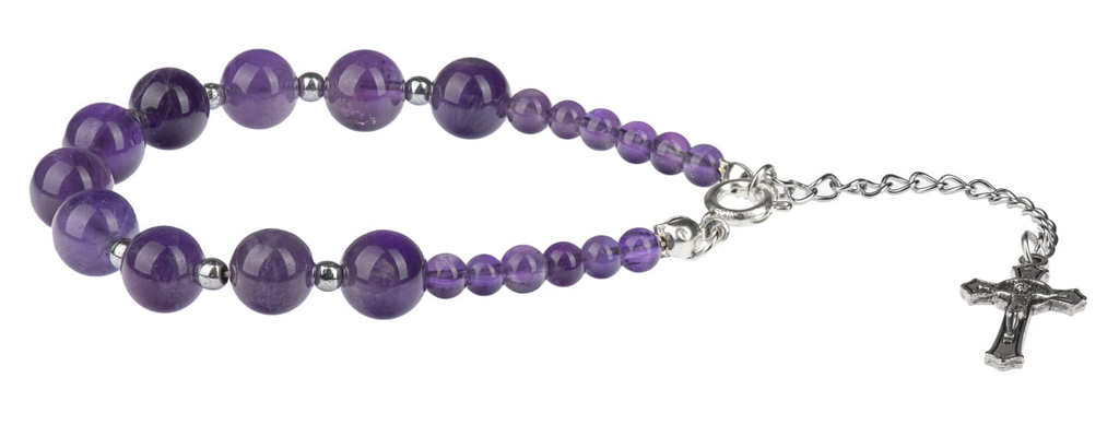 Armband - Natuursteen/amethist (Ø10mm)