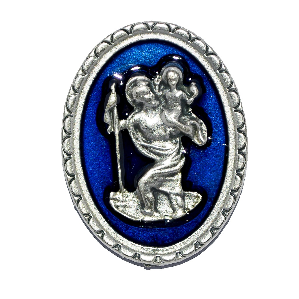 Automagneet ovaal/blauw - H Kristoffel (38x28mm)