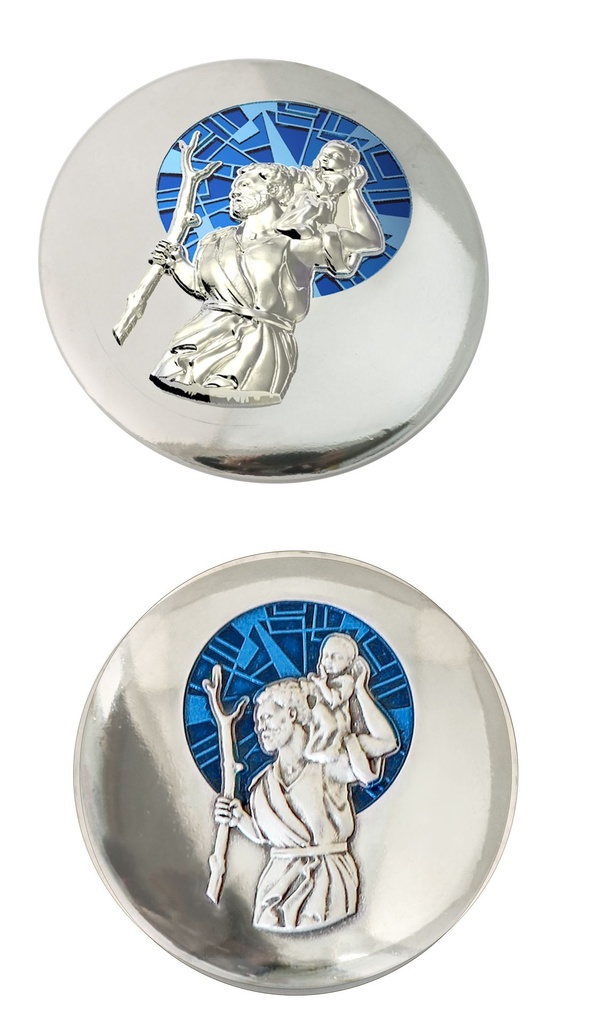 Automagneet vitro/blauw - St Kristoffel  (Ø40mm)