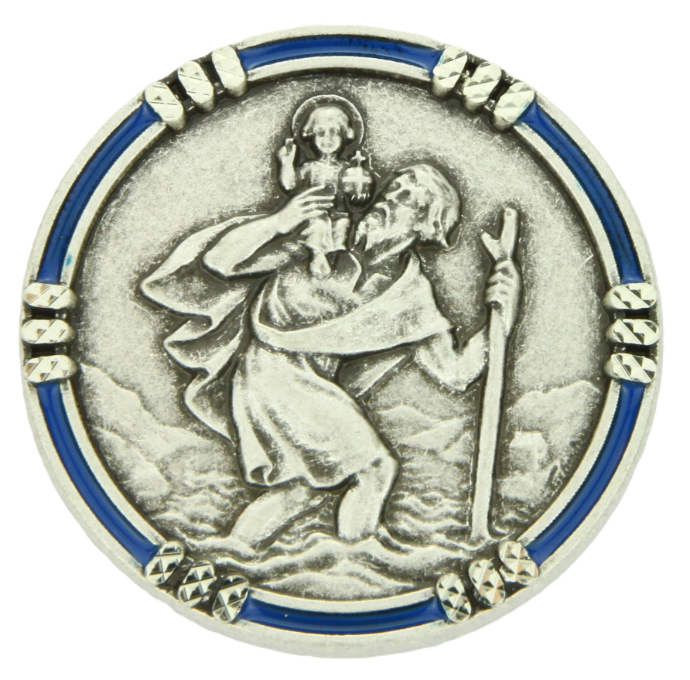 Automagneet blauw randje (Ø26mm)