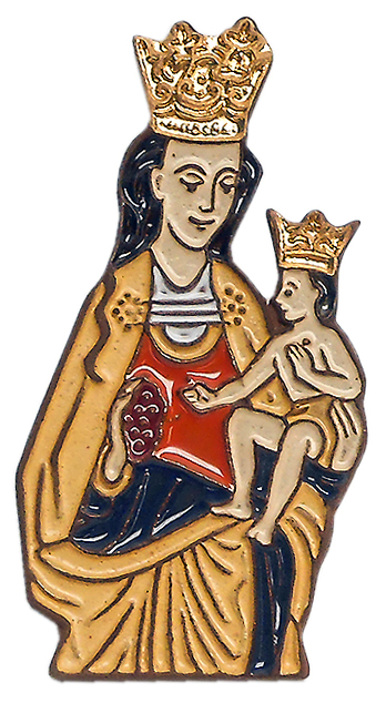 Frigomagneet OLV met kind - keramiek/verguld (79x42mm)
