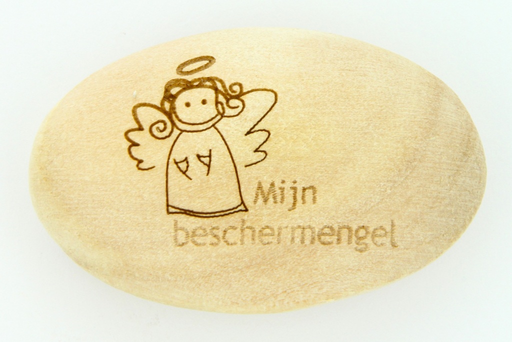 Compagnon de route en bois - 'Mijn beschermengel' (39x25mm)