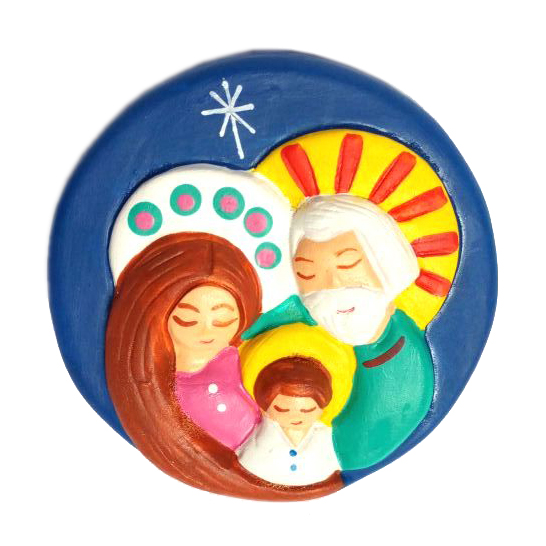 Aimant frigo Nativité avec etui - terre-cuite (52x38mm)