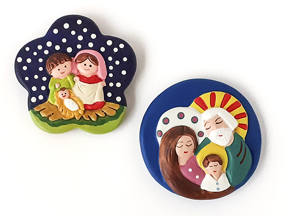 Frigomagneet H.Familie - terracotta /assortiment kleuren (62x62mm)