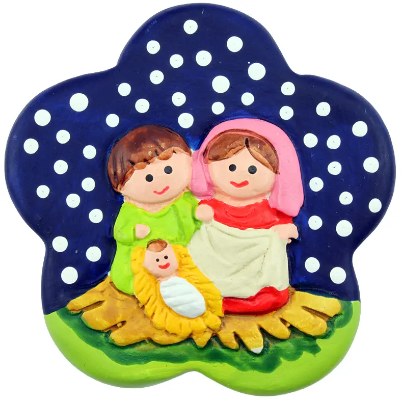 Frigomagneet H.Familie - terracotta/assortiment kleuren (62x62mm)