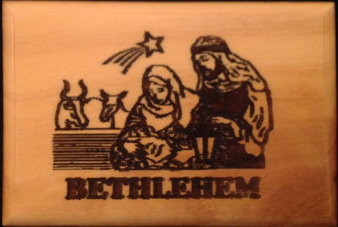 Frigomagneet Kerst - olijfhout (70x50mm)