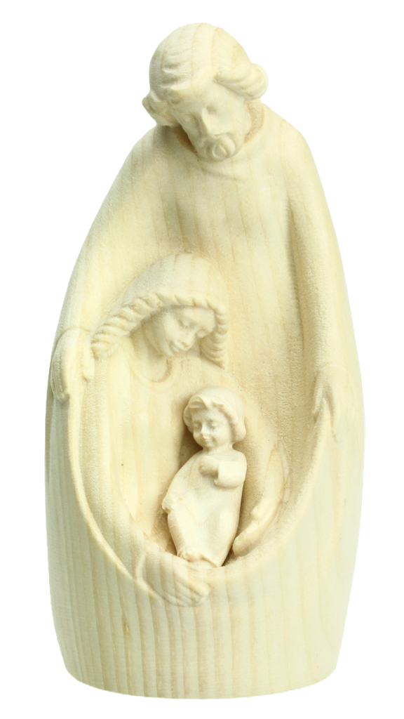 Bloc groupe Sainte Famille/Traditionnel - sculpture sur bois/nature (12cm)