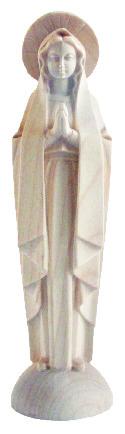 Statue Vierge priante - bois-sculpté/nature (12cm)