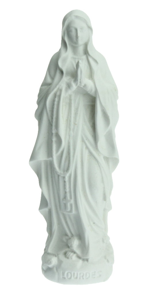 Beeld Lourdes - polystone/wit - 9cm