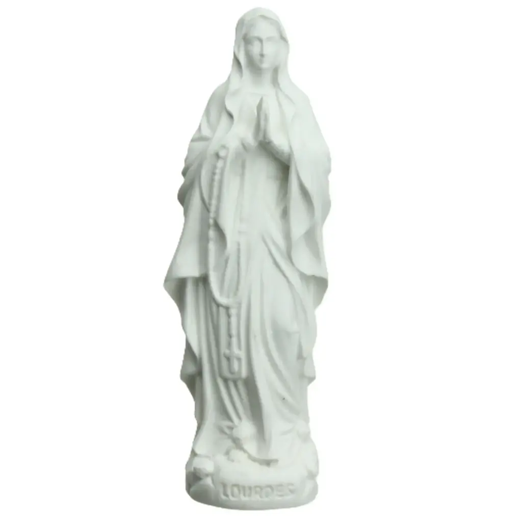 Statue N.D. Lourdes - résine/blanche - 9cm