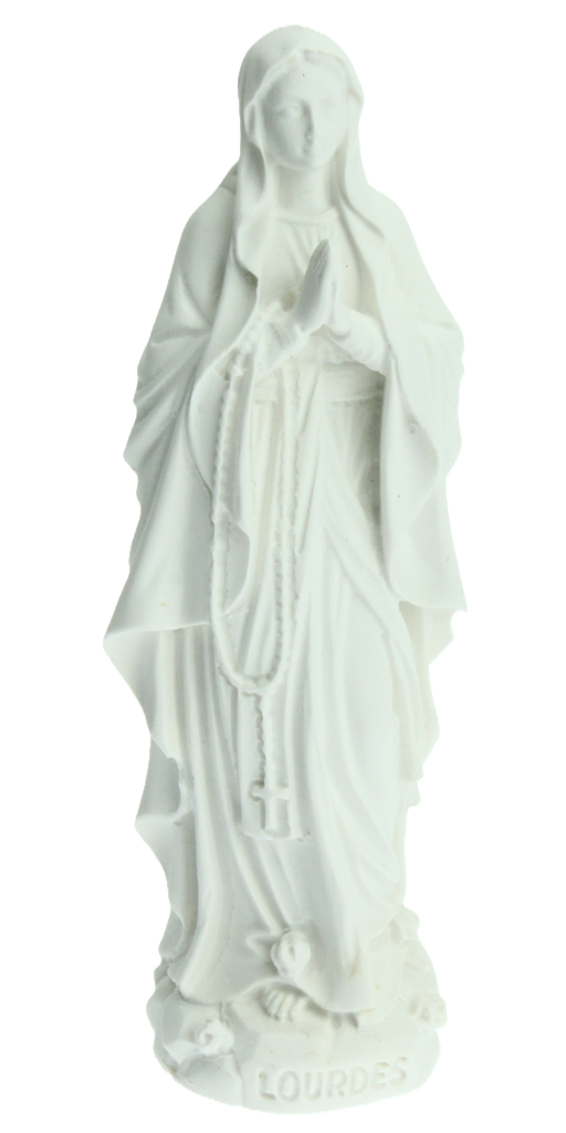 Beeld Lourdes - polystone/wit - 12cm
