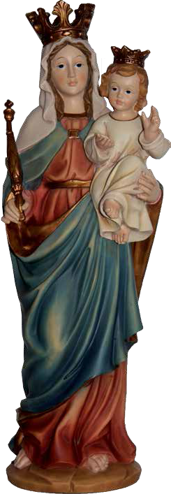 Statue of Our Lady & child/scepter - polystone - 13.5cm