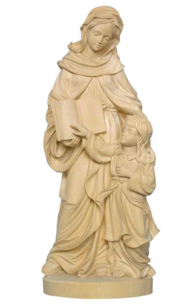 Statue Ste Anne - bois sculpté/natur - 12cm
