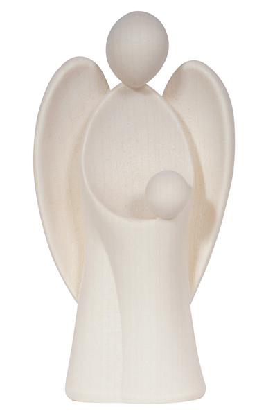 Beeld Engelbewaarder/jongen - houtsnij/natuur - 9cm