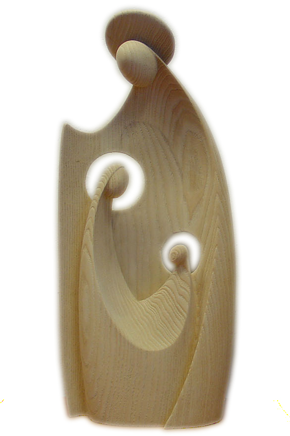 Beeld H Familie - houtsnij/natuur - 10cm