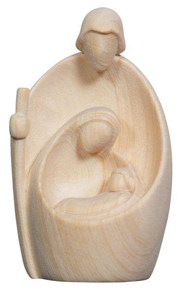Statue St Famille - bois sculpt/natur - 7cm