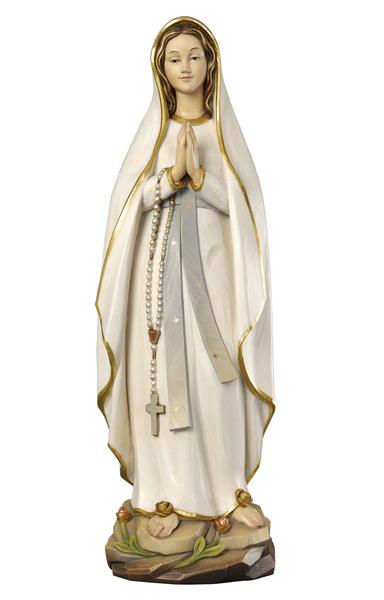 Beeld OLV Lourdes - houtsnij/gekleurd - 13cm