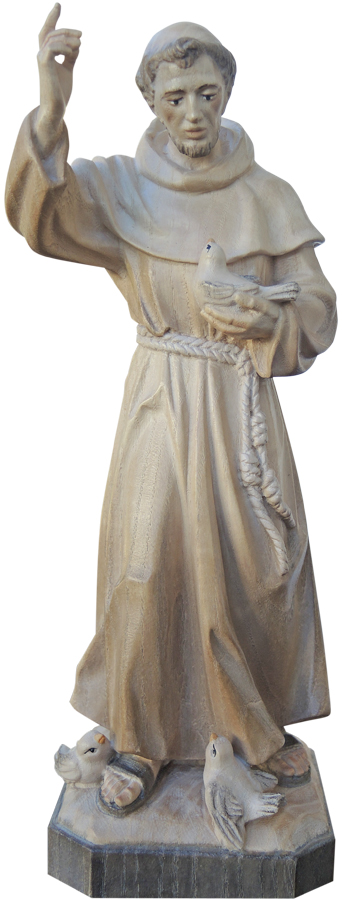 Beeld H.Franciscus - houtsnijwerk - 10cm/natuur