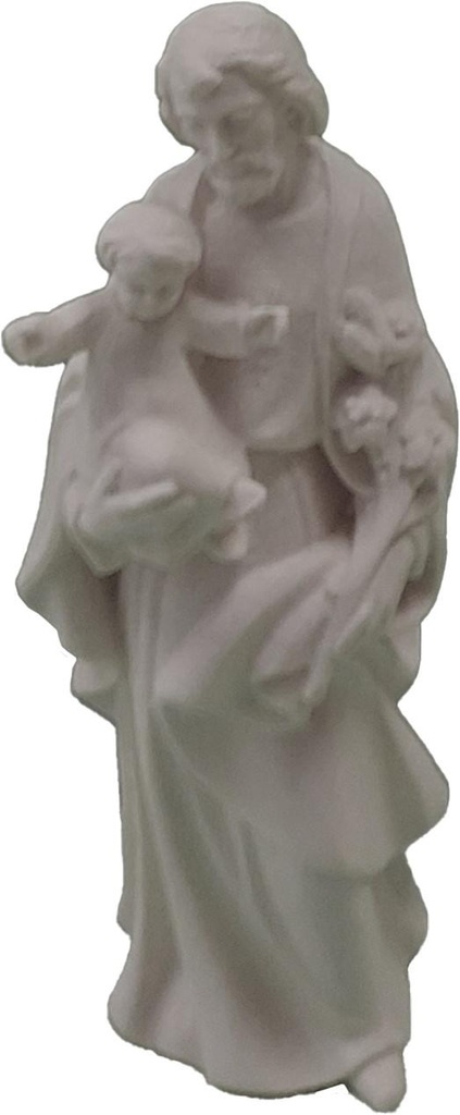 Statue St Joseph - bois sculpté - 11cm/nature
