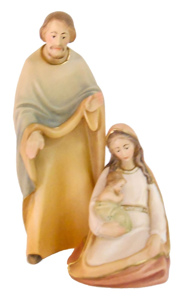 Nativité Ste Famille - bois/couleur - 12cm