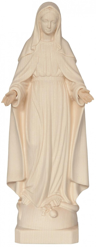 Statue Vierge Miraculeuse - bois sculpt/natur - 14cm
